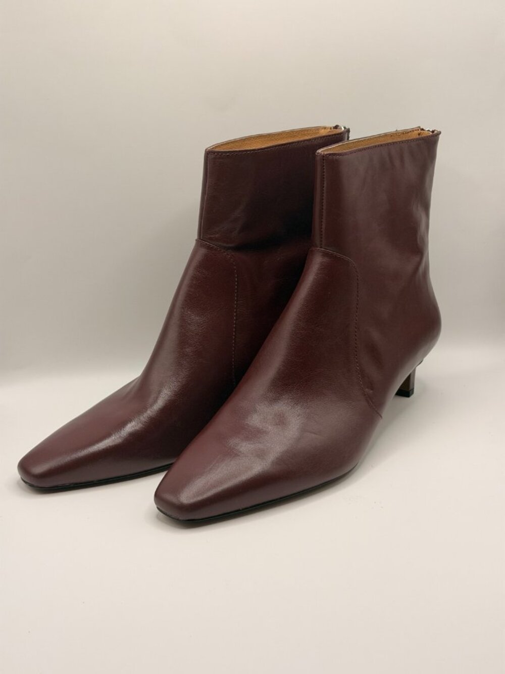 Madewell Womens The Dimes Turkish Coffee Leather Kitten-Heel Boot Sz 11 - Picture 7 of 8
